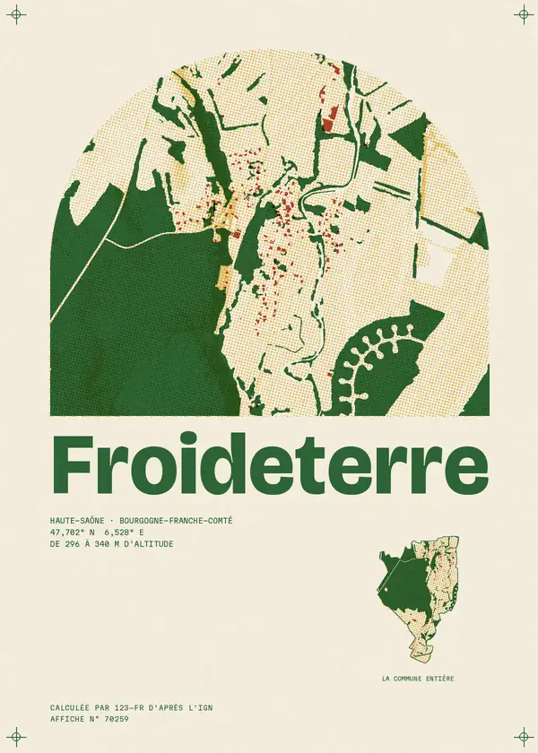 Affiche de Froideterre, calculée par 123-fr d'après l'IGN