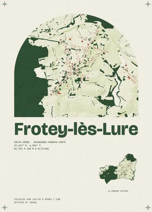 Affiche de Frotey-lès-Lure, calculée par 123-fr d'après l'IGN