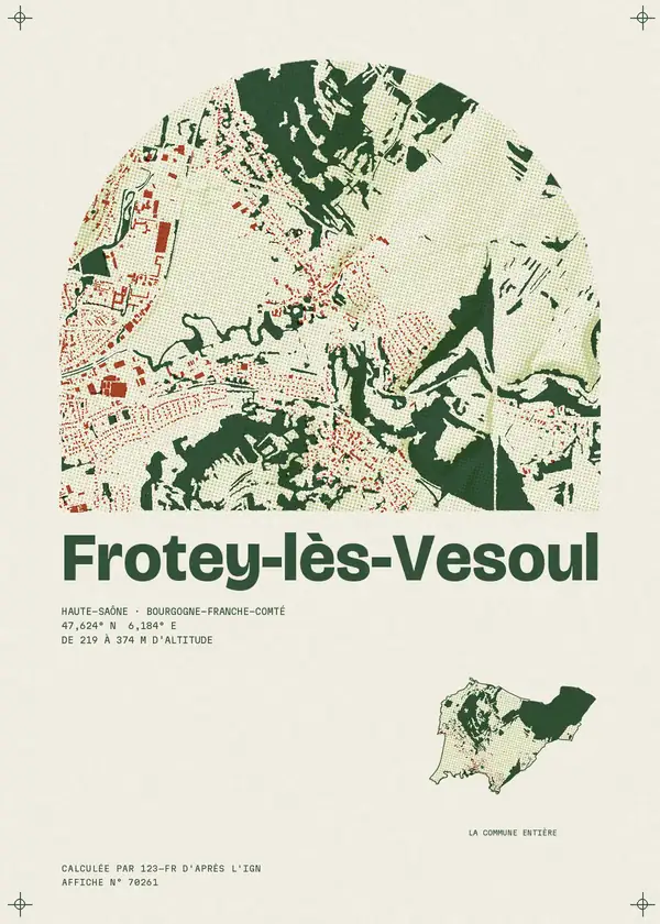 Affiche de Frotey-lès-Vesoul, calculée par 123-fr d'après l'IGN