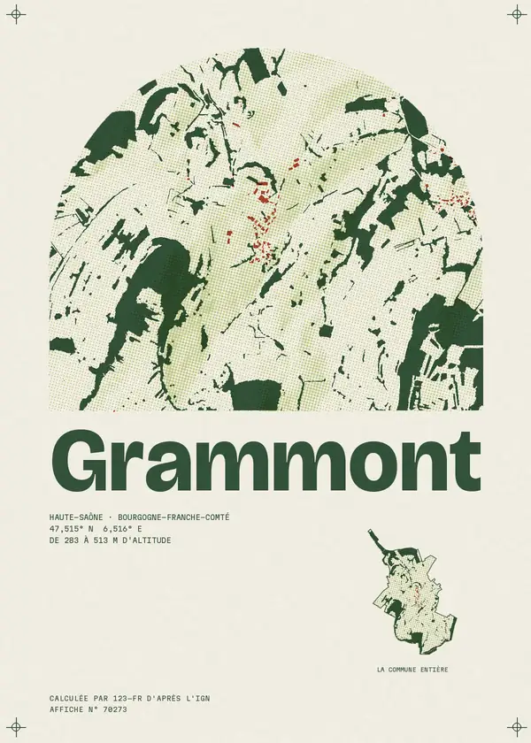 Affiche de Grammont, calculée par 123-fr d'après l'IGN