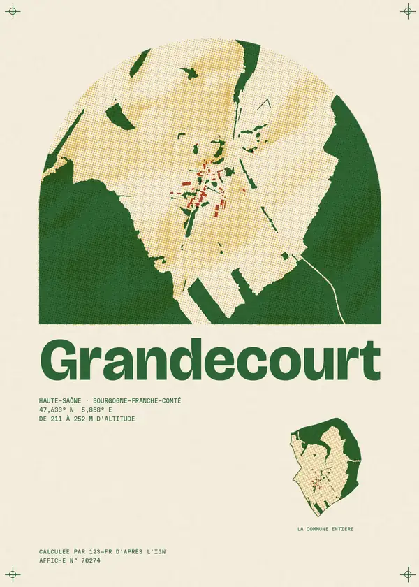 Affiche de Grandecourt, calculée par 123-fr d'après l'IGN