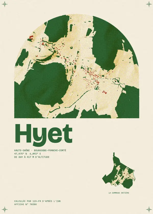 Affiche de Hyet, calculée par 123-fr d'après l'IGN