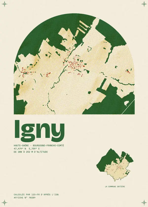 Affiche de Igny, calculée par 123-fr d'après l'IGN