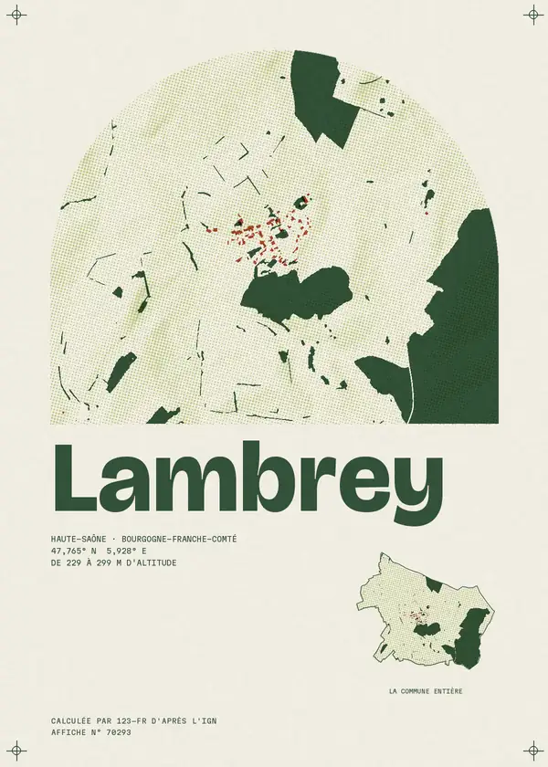 Affiche de Lambrey, calculée par 123-fr d'après l'IGN