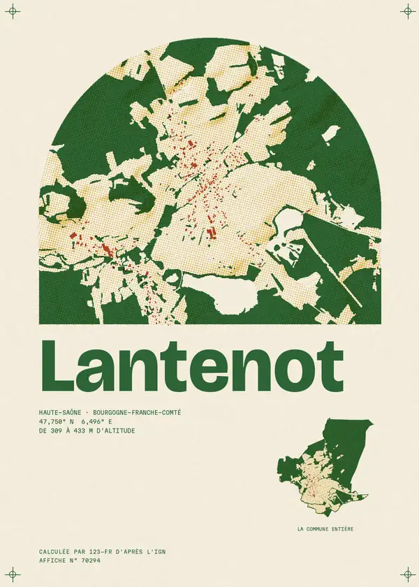 Affiche de Lantenot, calculée par 123-fr d'après l'IGN