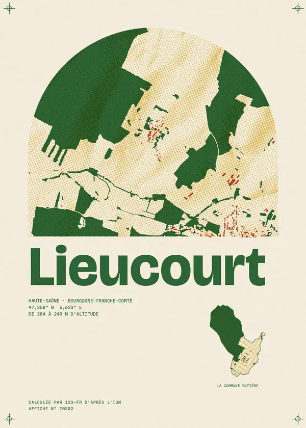Affiche de Lieucourt, calculée par 123-fr d'après l'IGN