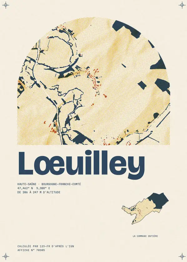 Affiche de Lœuilley, calculée par 123-fr d'après l'IGN