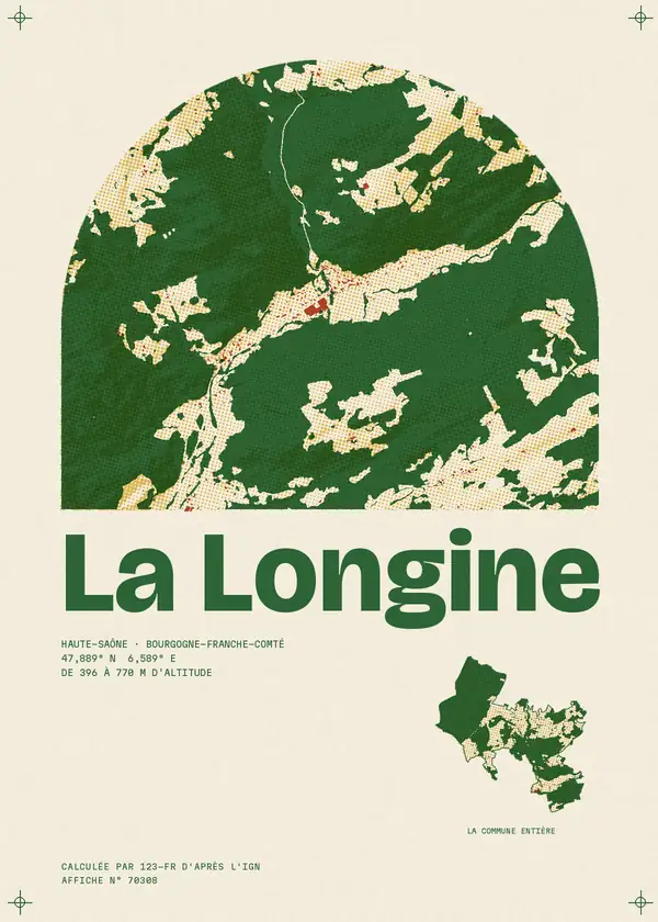 Affiche de La Longine, calculée par 123-fr d'après l'IGN