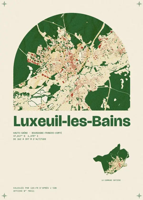 Affiche de Luxeuil-les-Bains, calculée par 123-fr d'après l'IGN