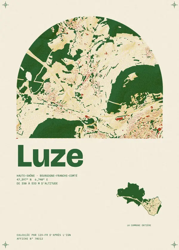 Affiche de Luze, calculée par 123-fr d'après l'IGN