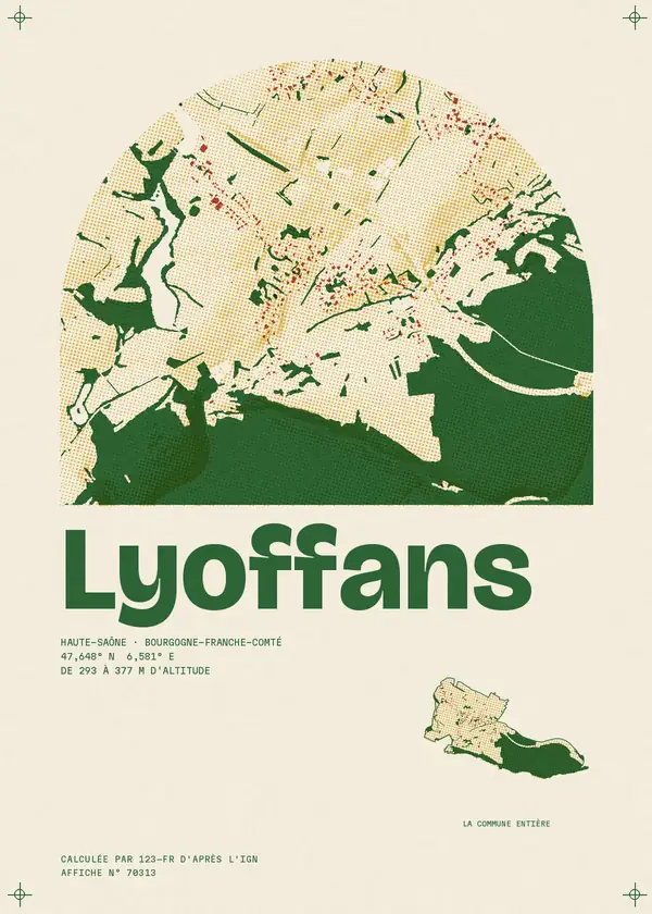 Affiche de Lyoffans, calculée par 123-fr d'après l'IGN