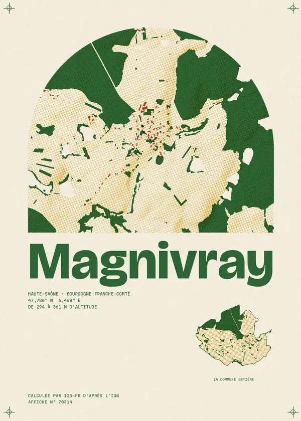 Affiche de Magnivray, calculée par 123-fr d'après l'IGN