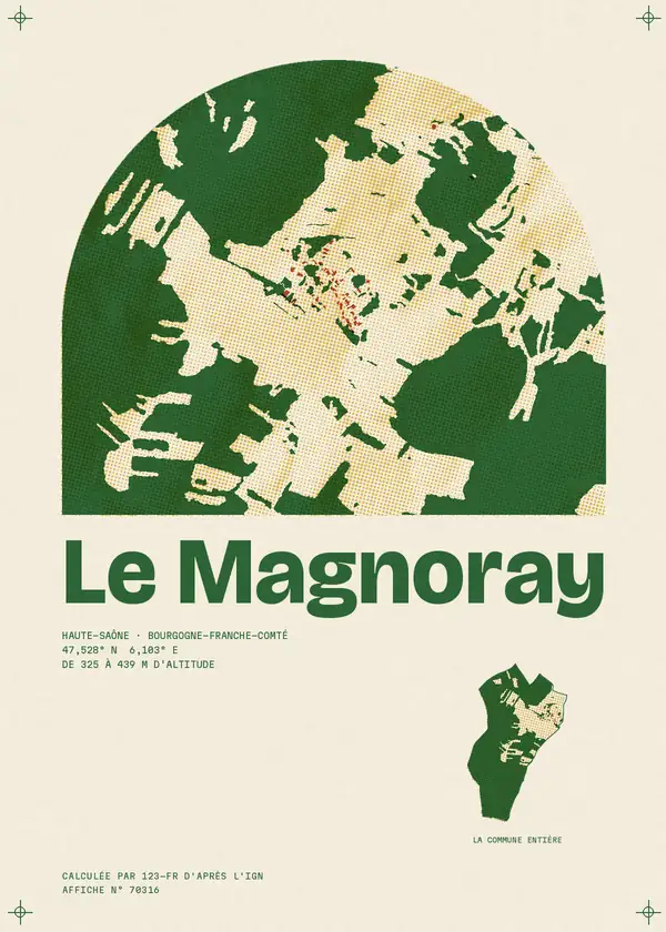 Affiche de Le Magnoray, calculée par 123-fr d'après l'IGN