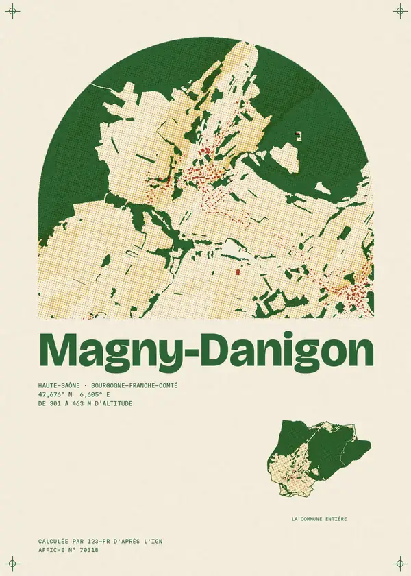 Affiche de Magny-Danigon, calculée par 123-fr d'après l'IGN