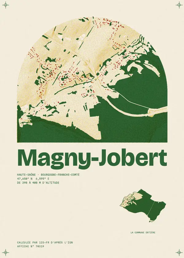 Affiche de Magny-Jobert, calculée par 123-fr d'après l'IGN