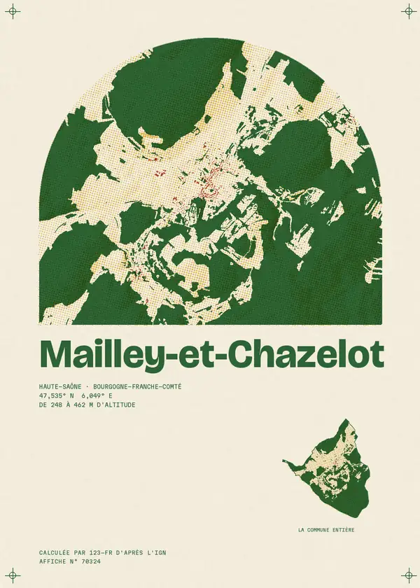 Affiche de Mailley-et-Chazelot, calculée par 123-fr d'après l'IGN