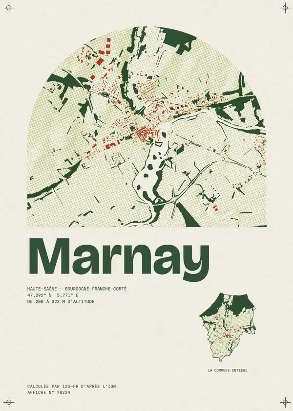 Affiche de Marnay, calculée par 123-fr d'après l'IGN