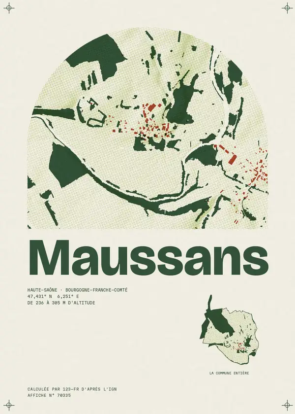 Affiche de Maussans, calculée par 123-fr d'après l'IGN