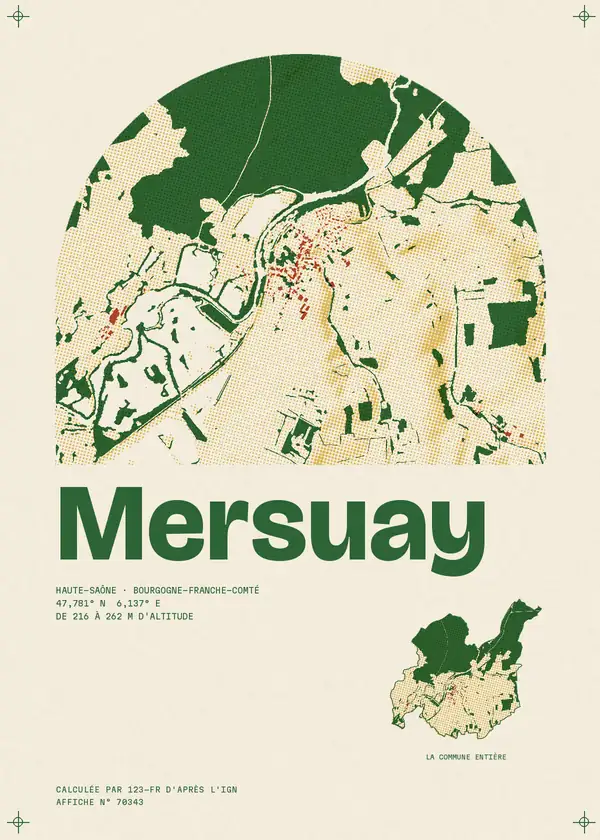 Affiche de Mersuay, calculée par 123-fr d'après l'IGN