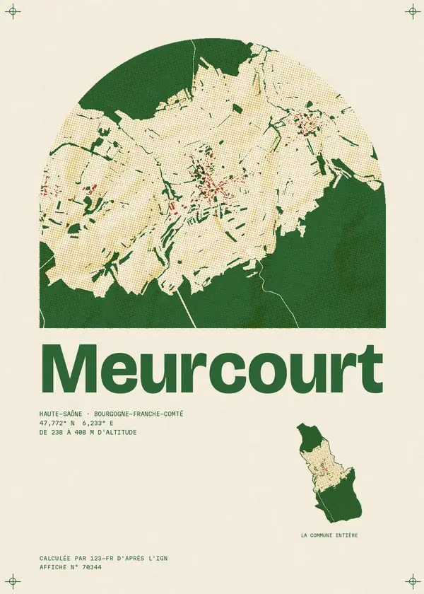 Affiche de Meurcourt, calculée par 123-fr d'après l'IGN