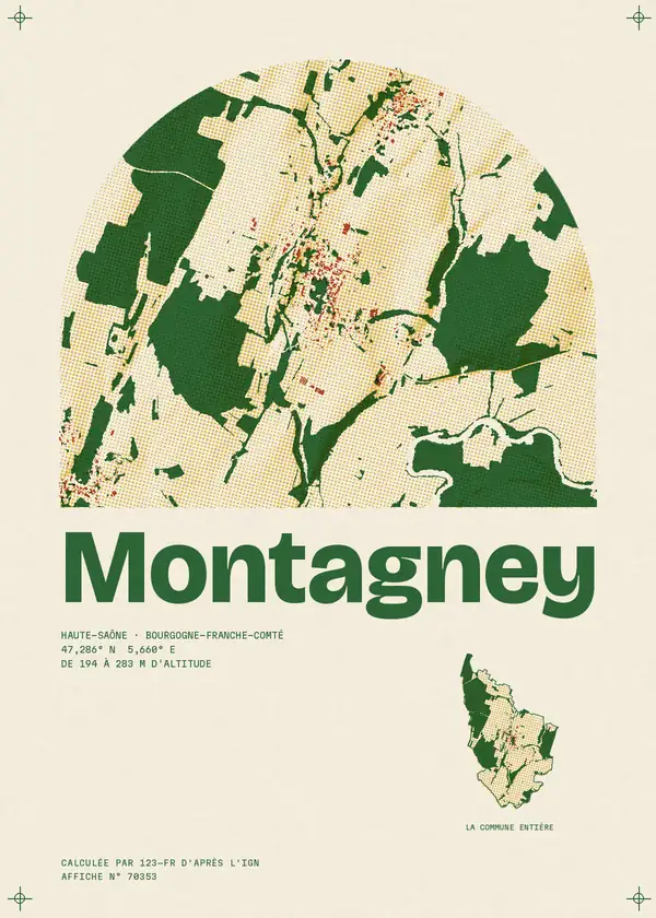 Affiche de Montagney, calculée par 123-fr d'après l'IGN