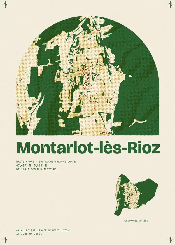 Affiche de Montarlot-lès-Rioz, calculée par 123-fr d'après l'IGN
