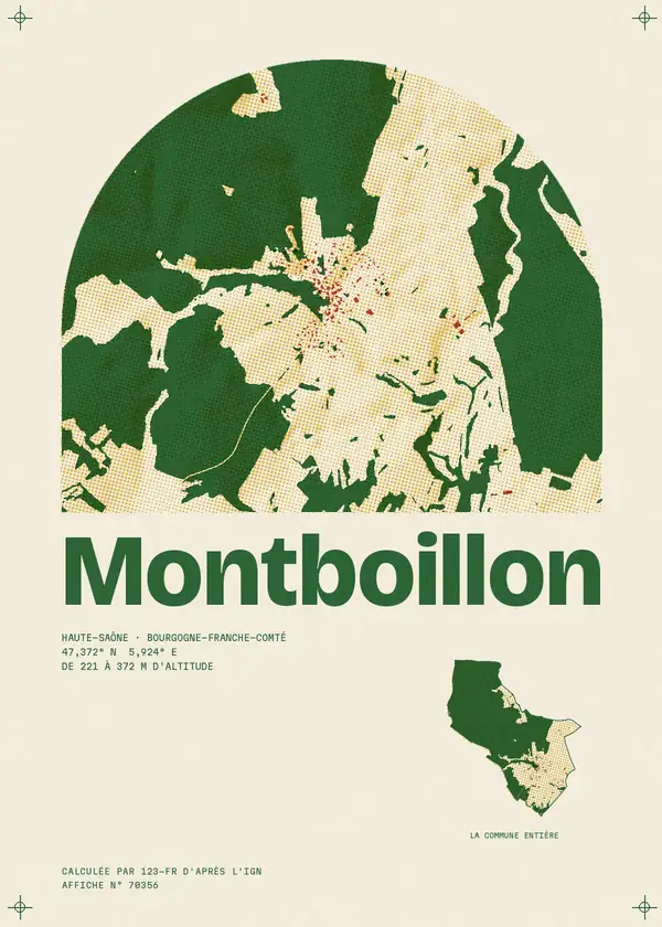 Affiche de Montboillon, calculée par 123-fr d'après l'IGN