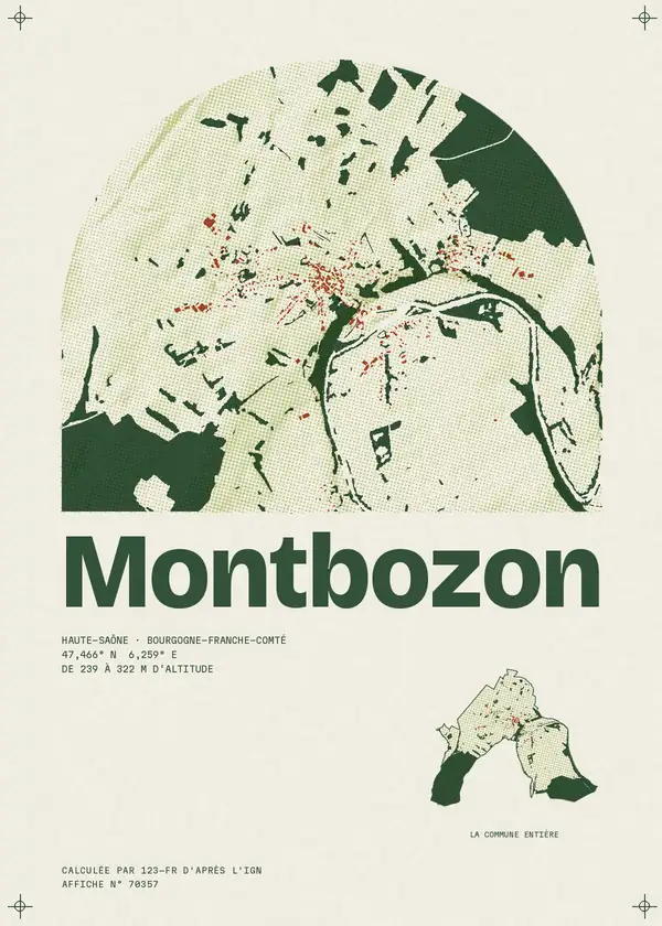 Affiche de Montbozon, calculée par 123-fr d'après l'IGN