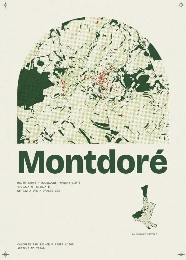 Affiche de Montdoré, calculée par 123-fr d'après l'IGN