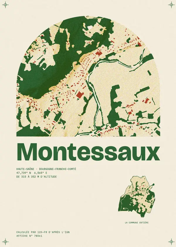 Affiche de Montessaux, calculée par 123-fr d'après l'IGN