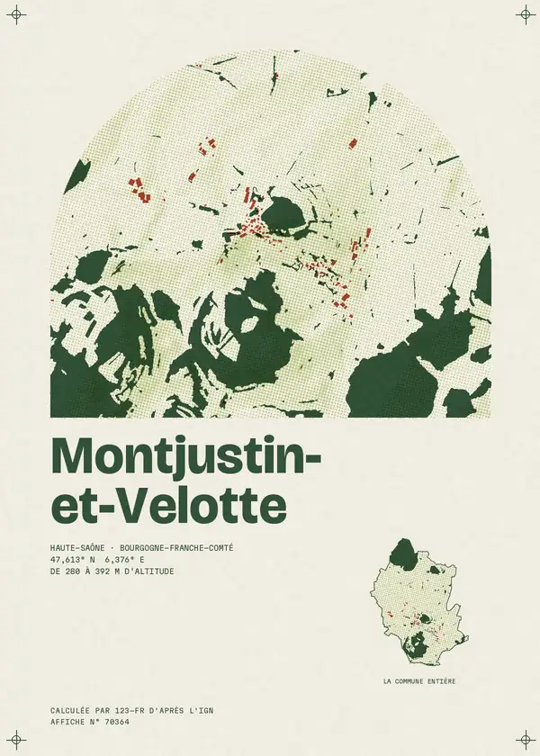 Affiche de Montjustin-et-Velotte, calculée par 123-fr d'après l'IGN