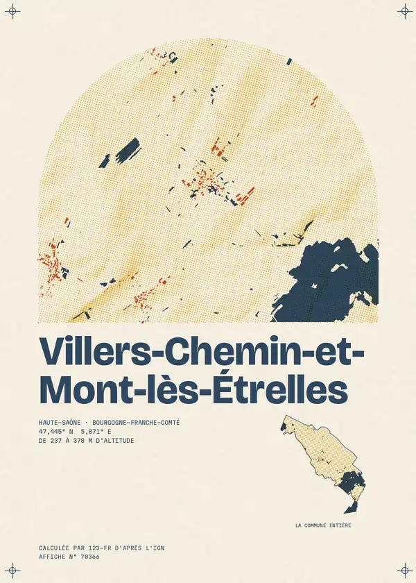 Affiche de Villers-Chemin-et-Mont-lès-Étrelles, calculée par 123-fr d'après l'IGN