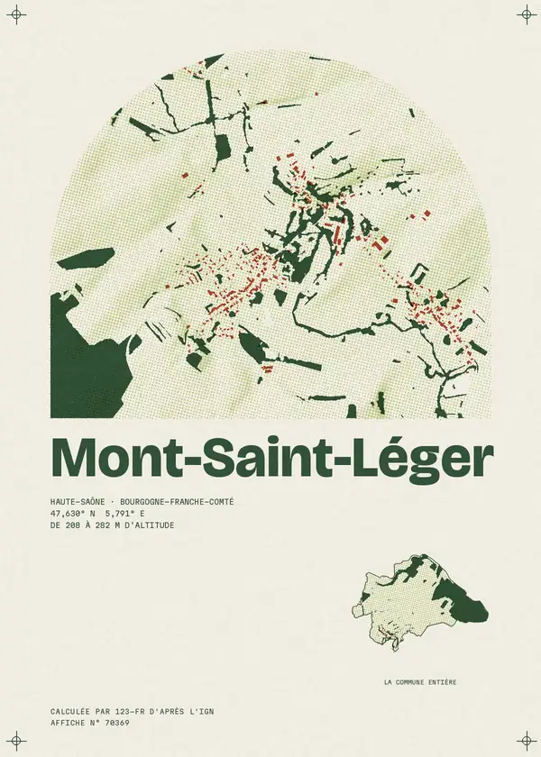 Affiche de Mont-Saint-Léger, calculée par 123-fr d'après l'IGN