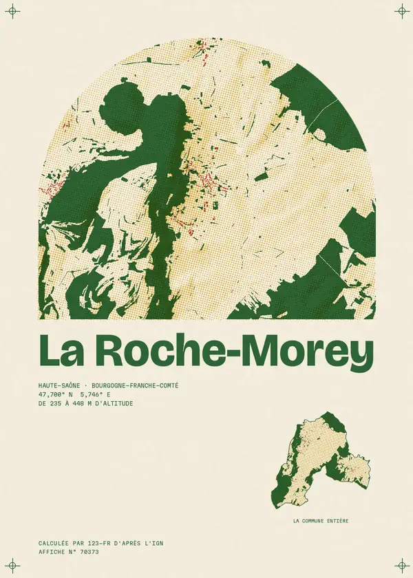 Affiche de La Roche-Morey, calculée par 123-fr d'après l'IGN