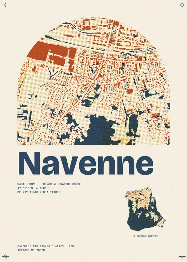 Affiche de Navenne, calculée par 123-fr d'après l'IGN