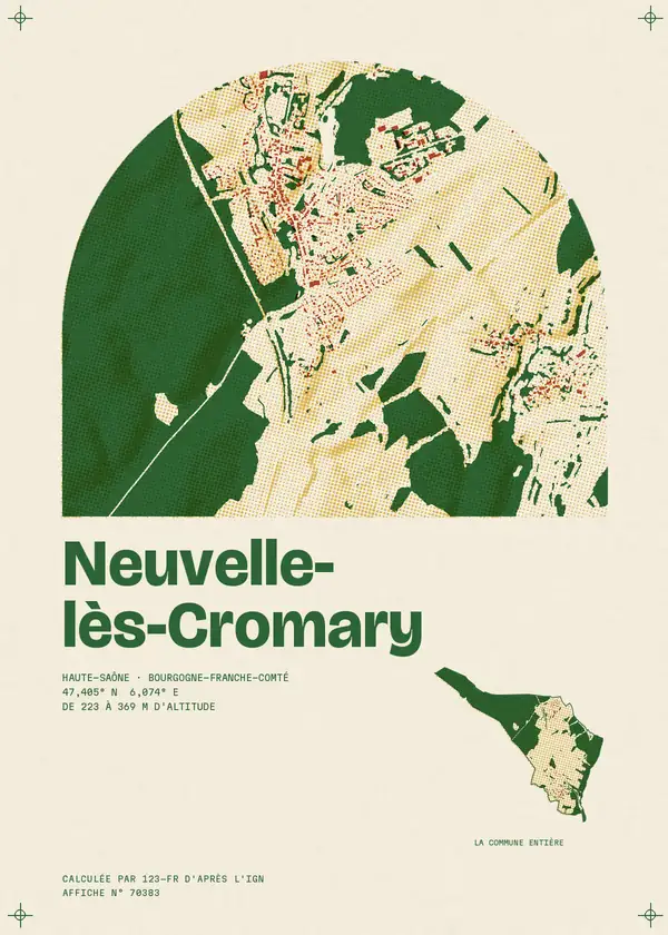 Affiche de Neuvelle-lès-Cromary, calculée par 123-fr d'après l'IGN