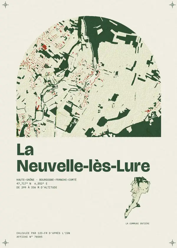 Affiche de La Neuvelle-lès-Lure, calculée par 123-fr d'après l'IGN
