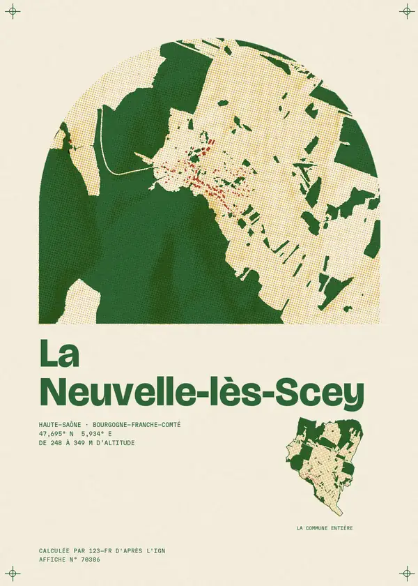 Affiche de La Neuvelle-lès-Scey, calculée par 123-fr d'après l'IGN