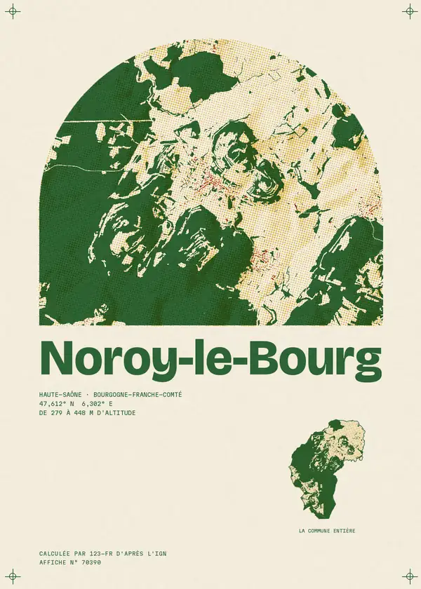 Affiche de Noroy-le-Bourg, calculée par 123-fr d'après l'IGN