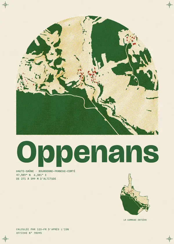 Affiche de Oppenans, calculée par 123-fr d'après l'IGN
