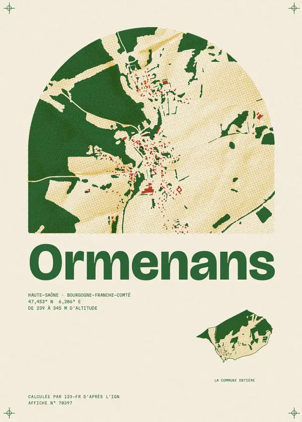 Affiche de Ormenans, calculée par 123-fr d'après l'IGN