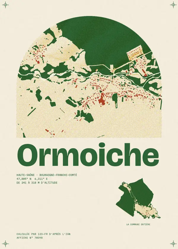 Affiche de Ormoiche, calculée par 123-fr d'après l'IGN