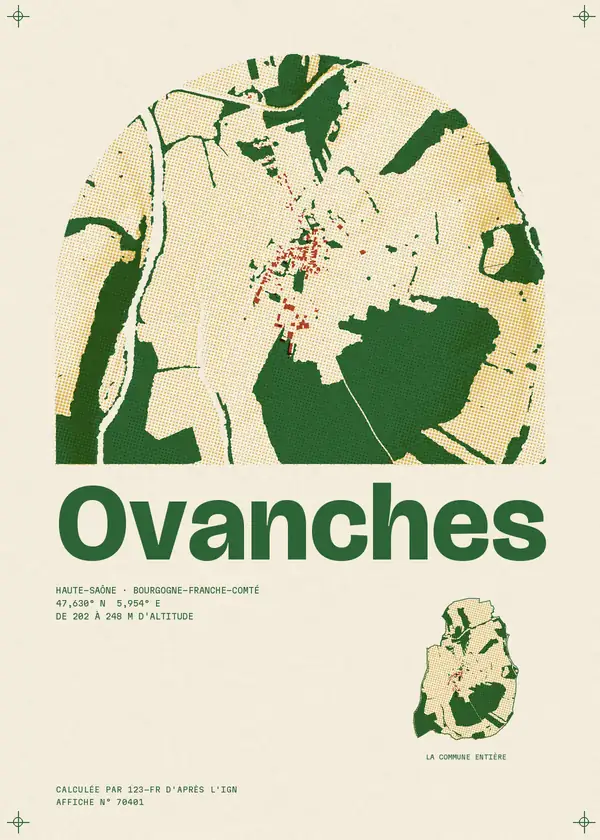 Affiche de Ovanches, calculée par 123-fr d'après l'IGN