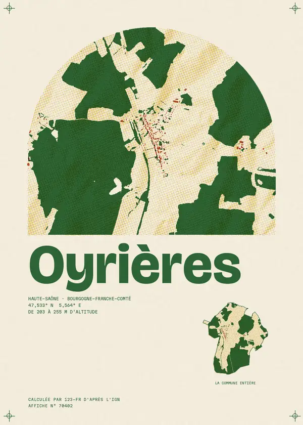 Affiche de Oyrières, calculée par 123-fr d'après l'IGN
