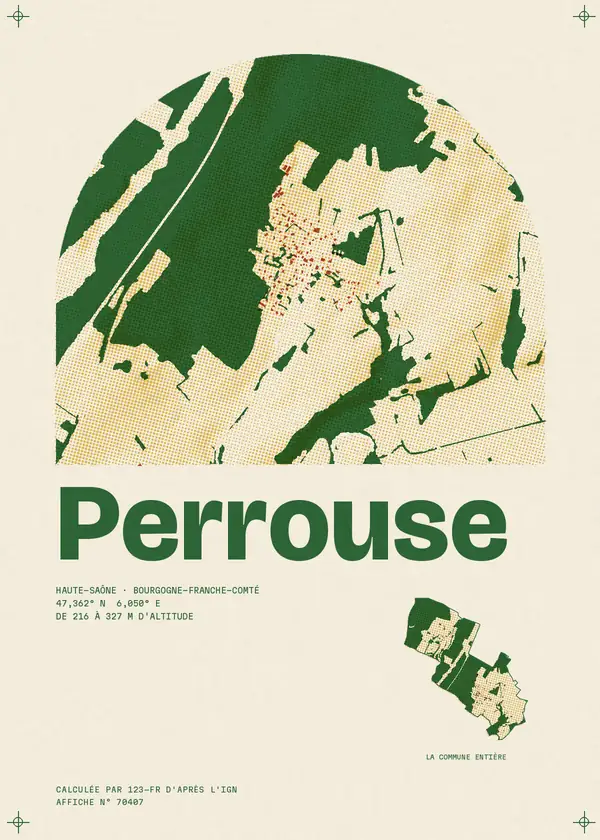 Affiche de Perrouse, calculée par 123-fr d'après l'IGN