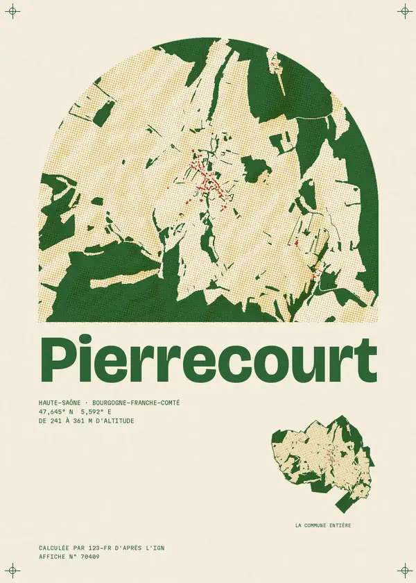 Affiche de Pierrecourt, calculée par 123-fr d'après l'IGN