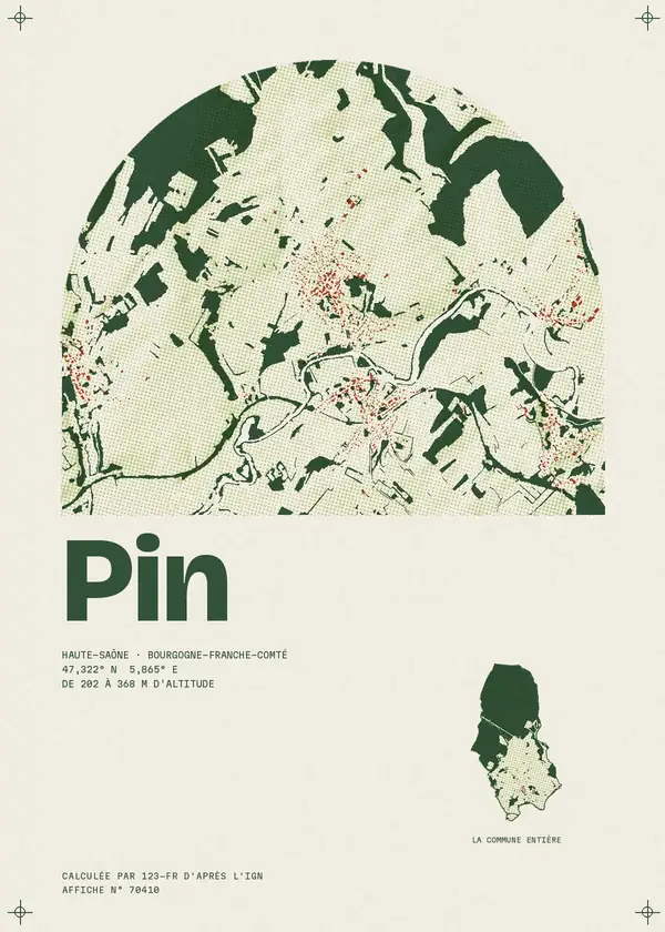 Affiche de Pin, calculée par 123-fr d'après l'IGN