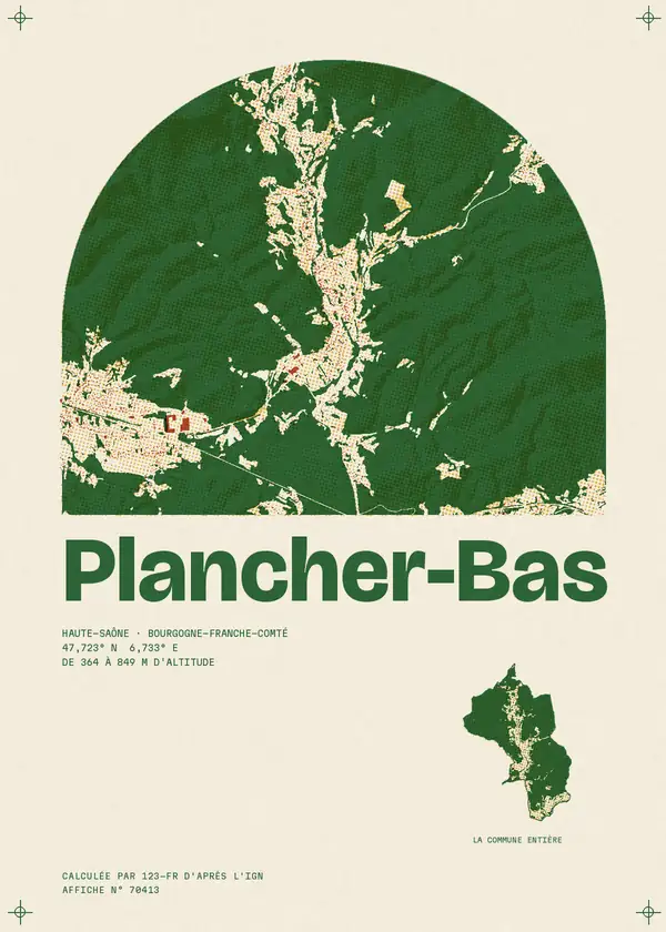 Affiche de Plancher-Bas, calculée par 123-fr d'après l'IGN