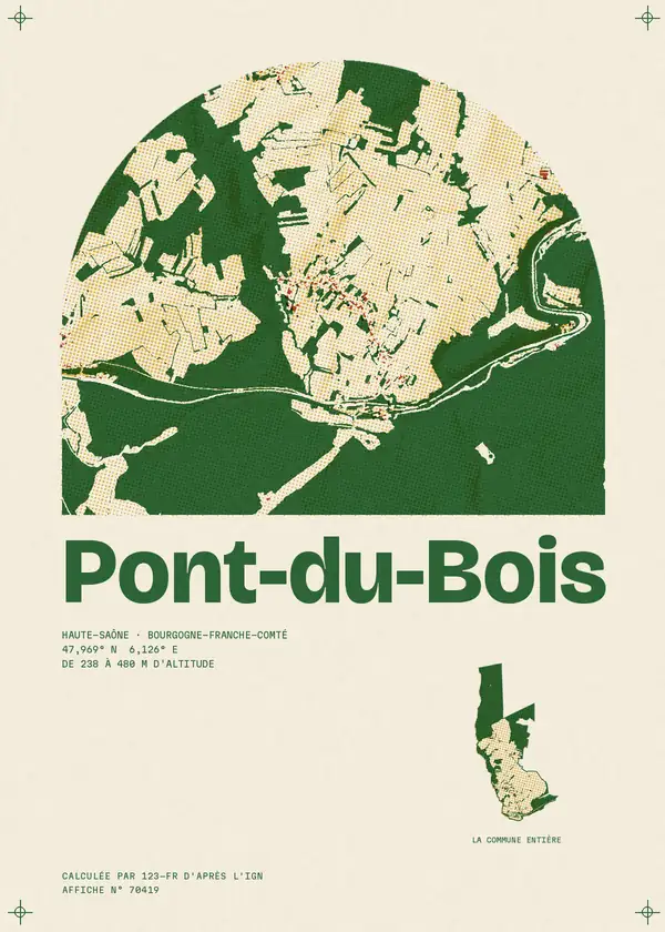 Affiche de Pont-du-Bois, calculée par 123-fr d'après l'IGN