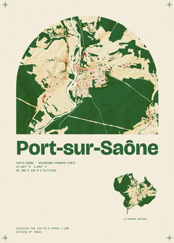 Affiche de Port-sur-Saône, calculée par 123-fr d'après l'IGN